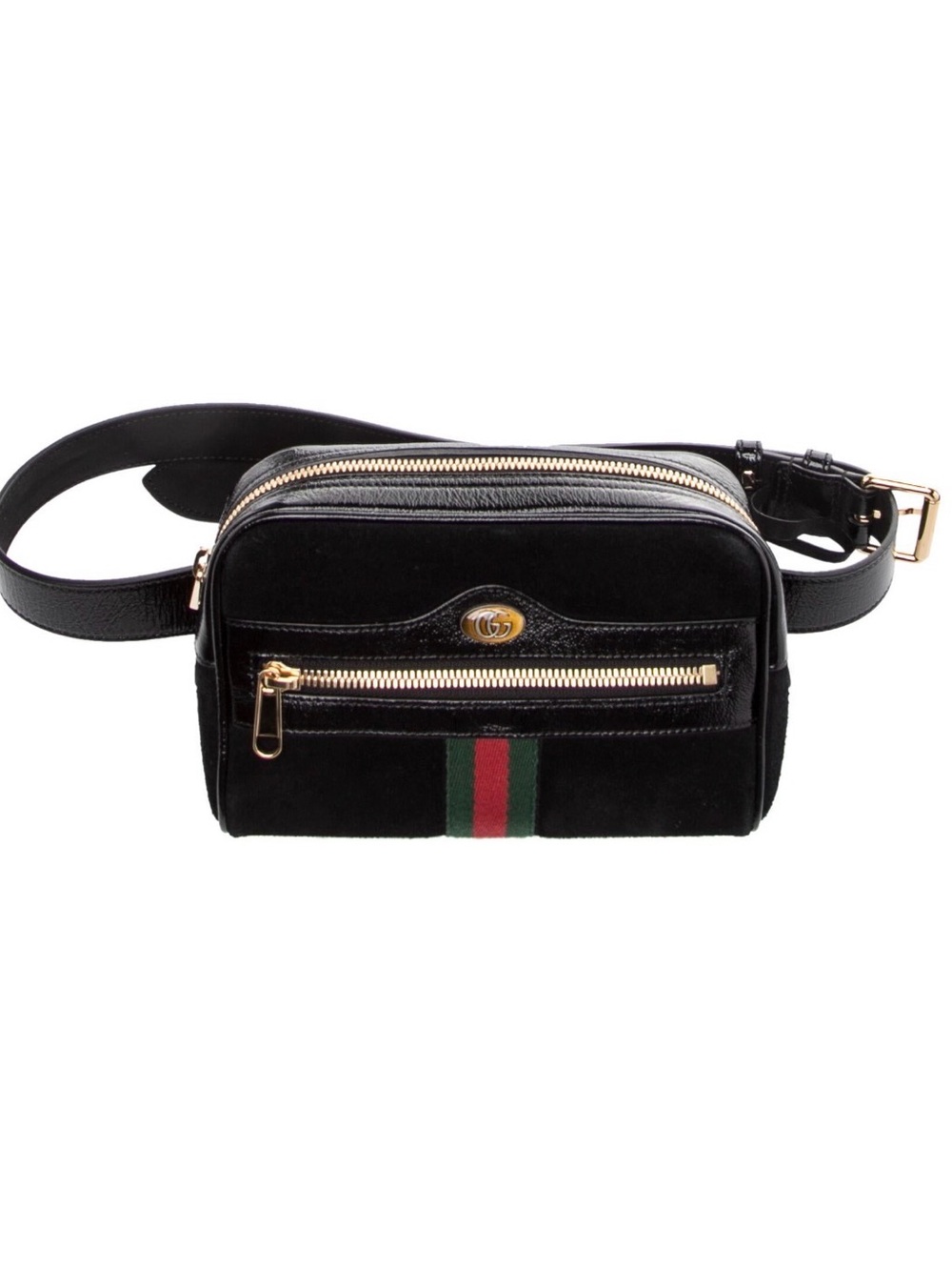Gucci Web Ophidia - Black Suede Belt Bag